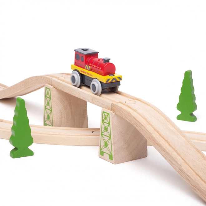 Bigjigs Rail Locomotive Électrique Rouge Puissante