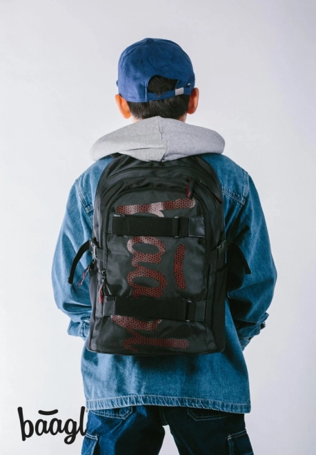 BAAGL SET 3 Skate Rouge: sac à dos, trousse, sac