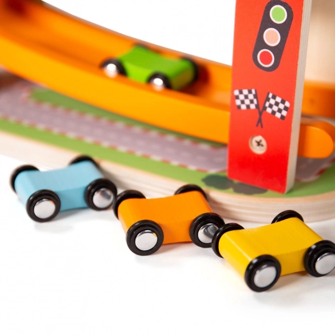 Piste de course en bois pour voitures par Bigjigs Toys