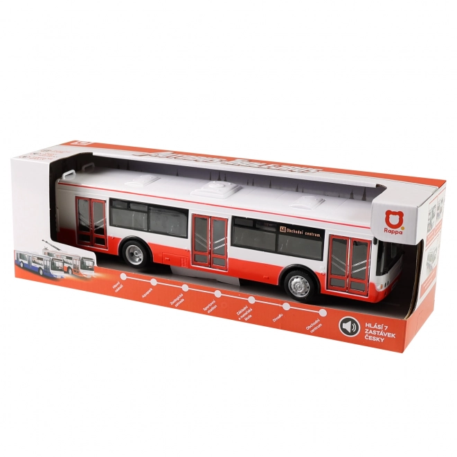 Autobus qui annonce les arrêts en tchèque 28 cm