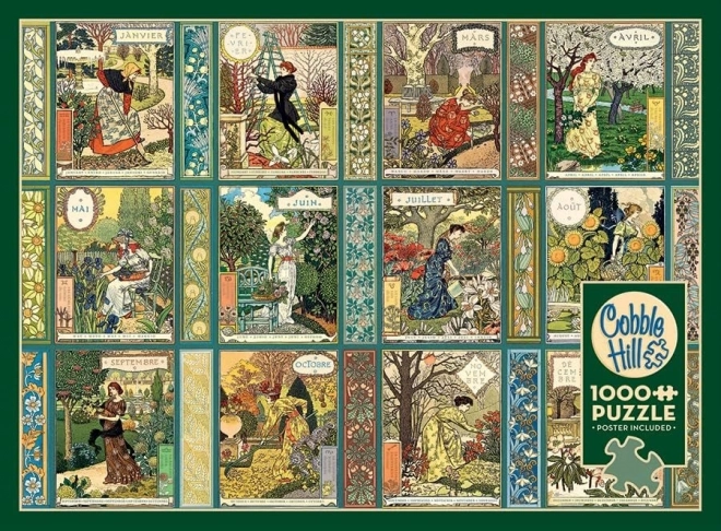 COBBLE HILL Puzzle Jardiniere : Calendrier du jardinier 1000 pièces