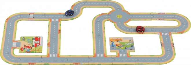 GOKI Circuit au sol + 2 petites voitures