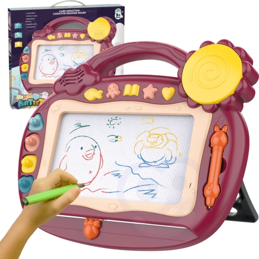 Woopie tableau à dessin magnétique avec sons et tampons, marron