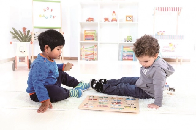 Grand puzzle en bois Transport