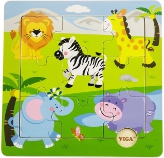 Puzzle en bois safari pour enfants 18 mois+