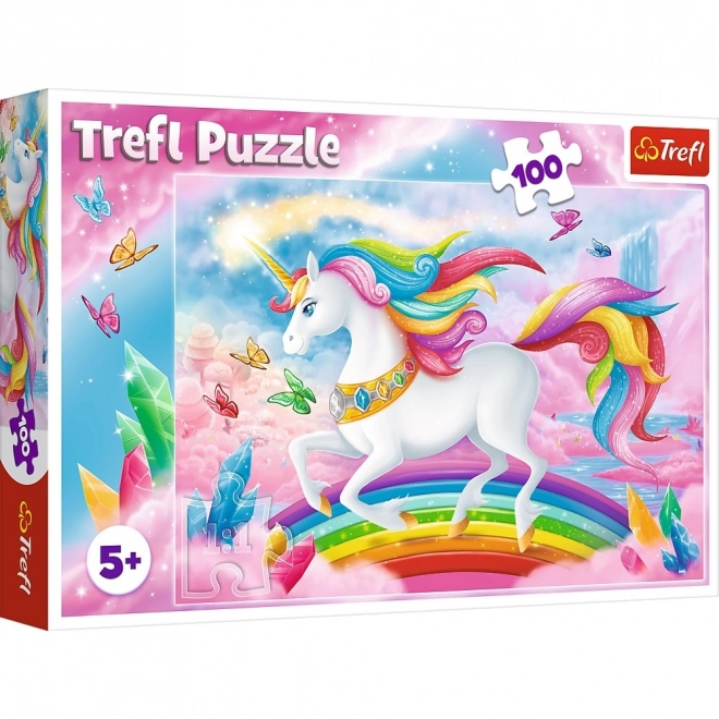 Puzzle Dans le monde de cristal de la licorne 100 pièces 41x27,5cm dans une boîte 29x19x4cm