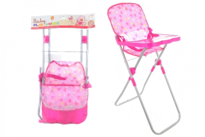 Chaise haute en plastique pour poupées