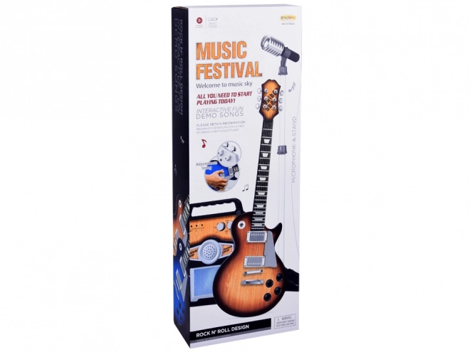 Guitare électrique avec microphone et amplificateur pour enfants Karaoké