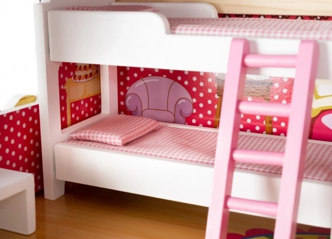 Maison de poupée en bois avec équipements 90 cm