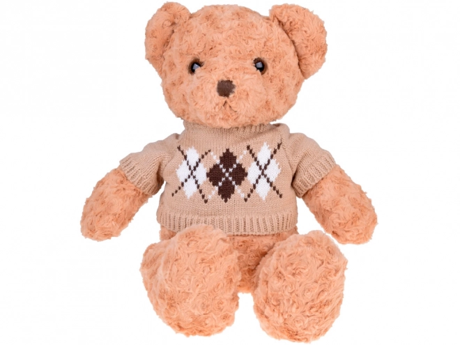 Ours en peluche doux avec pull et écharpe, 60 cm