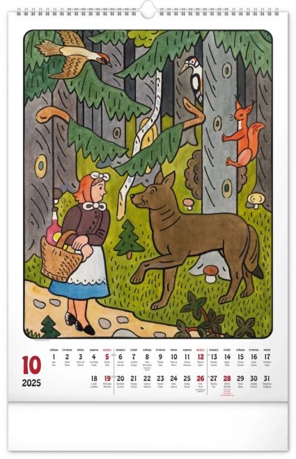 Calendrier mural Josef Lada 2025, 33 × 46 cm