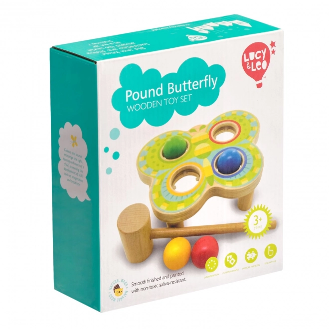 Lucy & Leo Papillon - marteau en bois 4 boules
