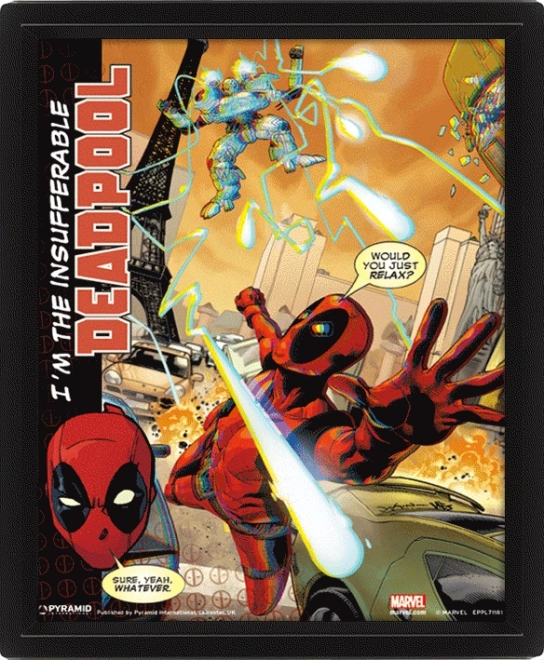 Tableau 3D Deadpool encadré