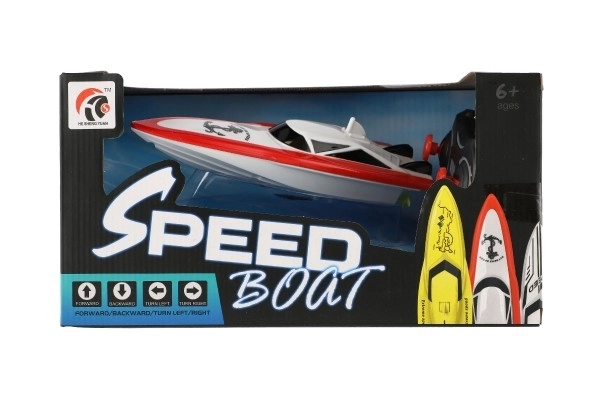 Bateau à moteur / bateau RC en plastique 19cm avec batterie+pack de recharge+USB 2,4Ghz dans une boîte 26x13x15cm
