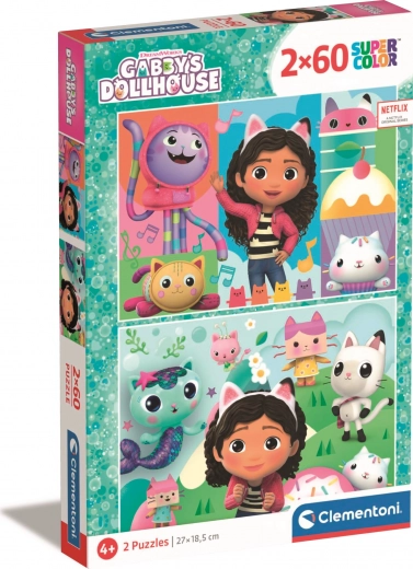 puzzle 2×60 pièces la maison magique de Gabby