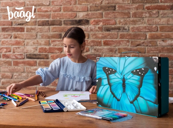 BAAGL Valise d'école pliable Butterfly avec armature