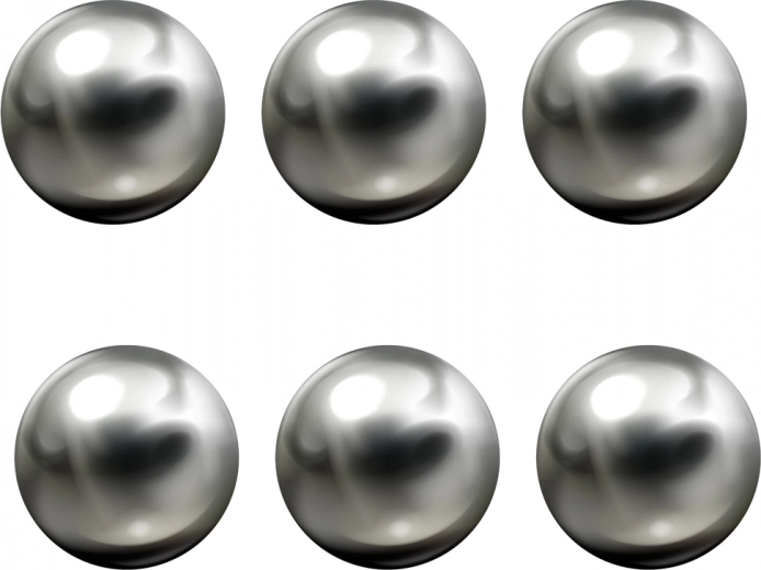 Ensemble complet avec 6 billes métalliques