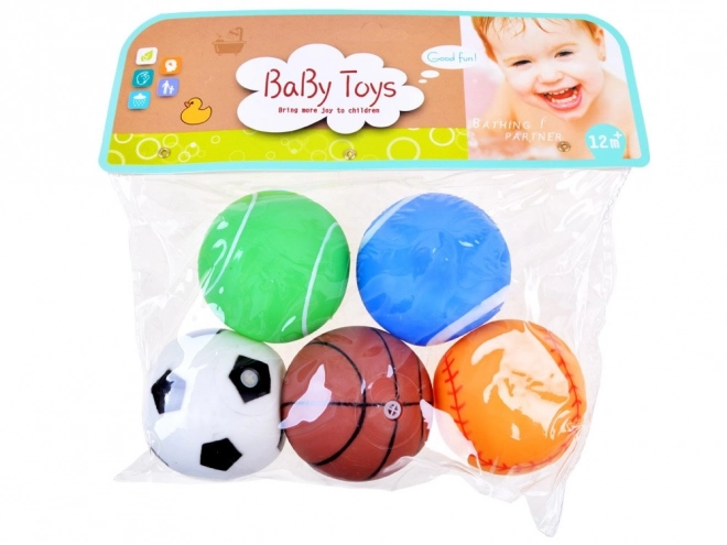 Ensemble de balles en caoutchouc colorées avec sifflets