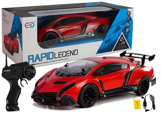 Voiture de course télécommandée rouge 1:10