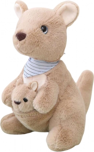 Kangourou en peluche avec bébé 23 cm