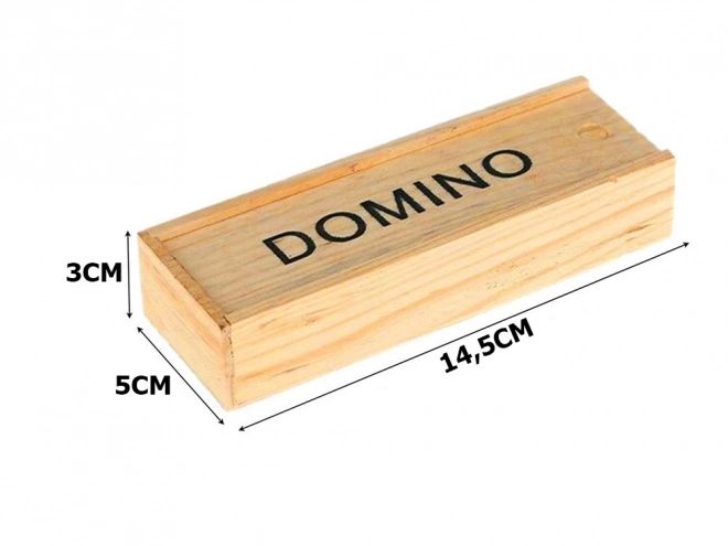 Dominos en bois dans une boîte