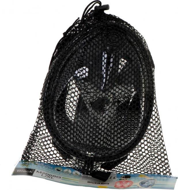 Masque de plongée intégrale pliable avec tuba L/XL noir