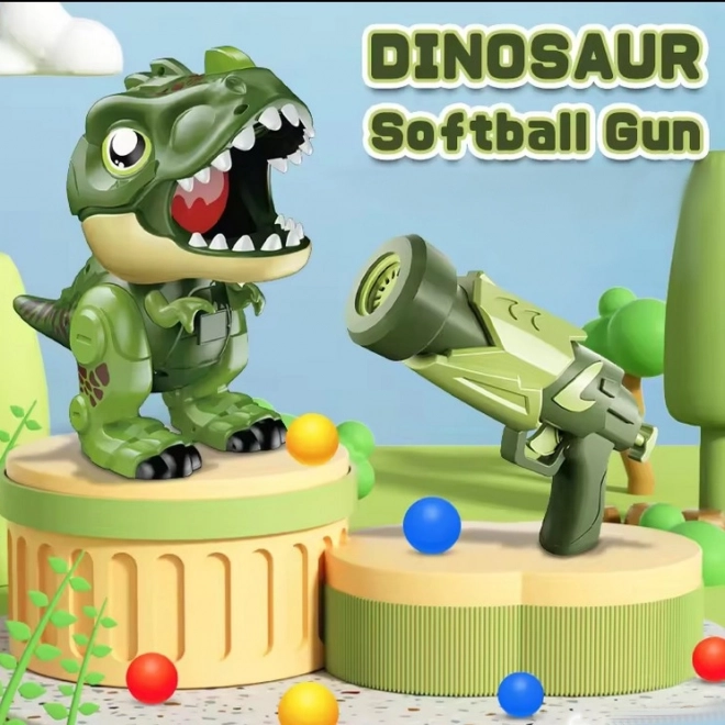 Pistolet interactif avec balles en mousse et lanceur de dinosaure