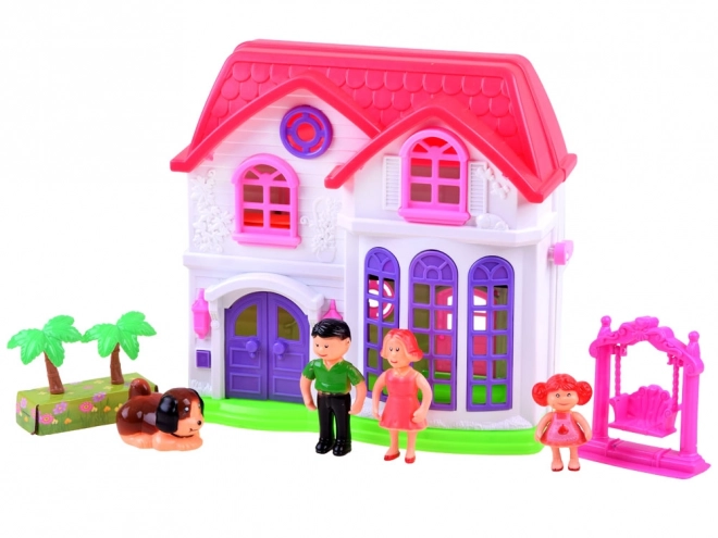 Maison familiale pliable avec meubles et figurines