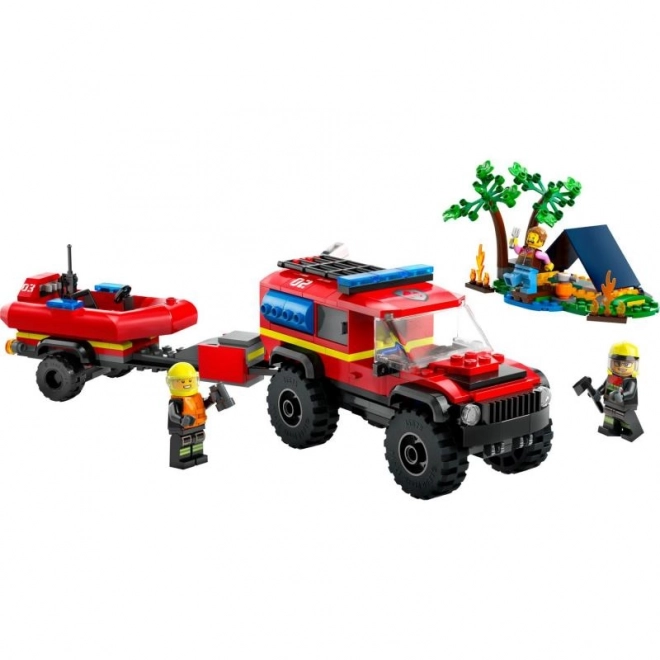 LEGOae City 60412 Camion de pompiers 4x4 et bateau de sauvetage