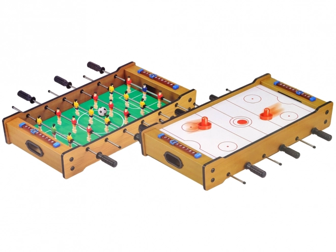 Table en bois 2 en 1 football de table et air hockey