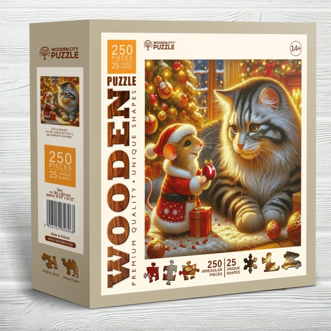 Puzzle en bois Chat et souris 250 pièces