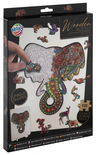 Puzzle en bois à contour éléphant