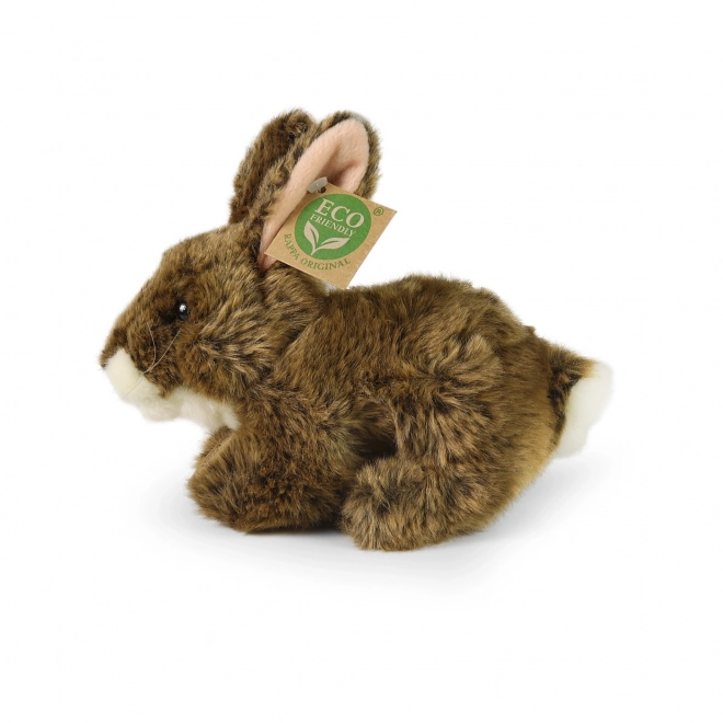 Lapin en peluche marron couché 17 cm ÉCOLOGIQUE