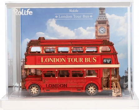 Vitrine avec bus impérial londonien RoboTime