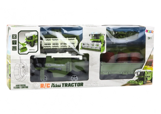 Moissonneuse Machine Agricole RC Remorque Télécommandée Verte