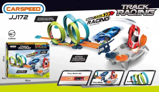 Circuit de course pour deux voitures