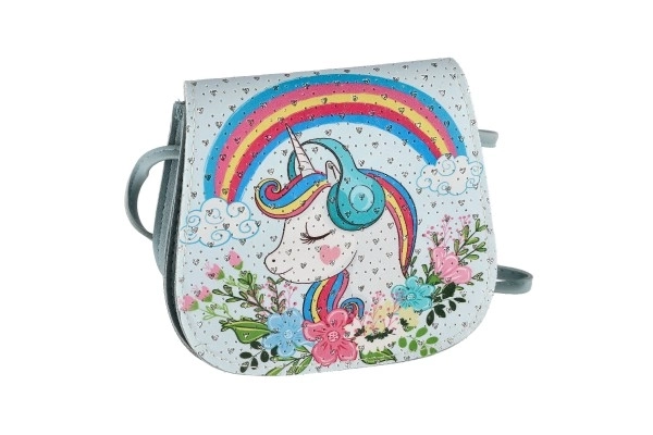Sac à main/Sac licorne avec strass en plastique 4 couleurs dans un sachet 17x15x3cm