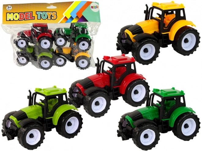 Ensemble de tracteurs agricoles 4 pièces colorées