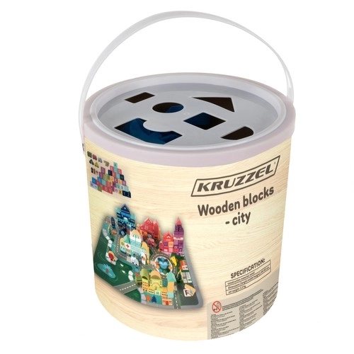 Ville en bois - Blocs colorés Kruzzel pour enfants
