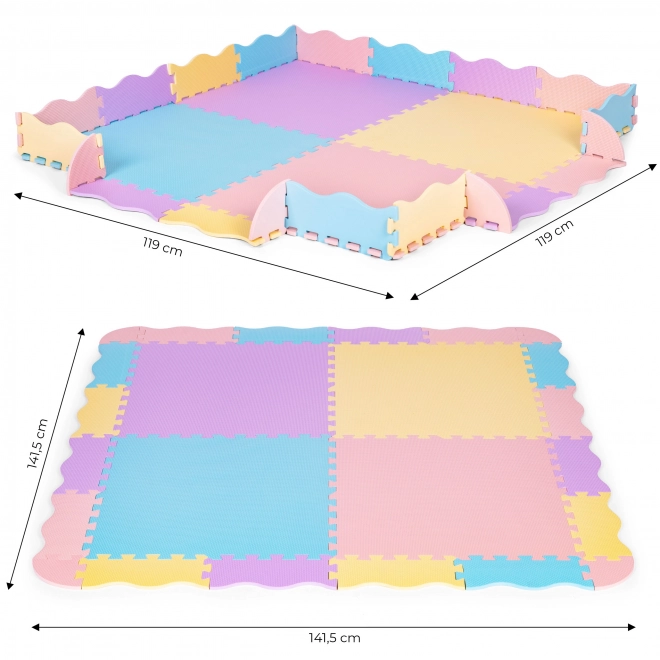 Tapis en mousse coloré pour enfants avec parc 141,5x141,5 cm 24 pcs IPLAY