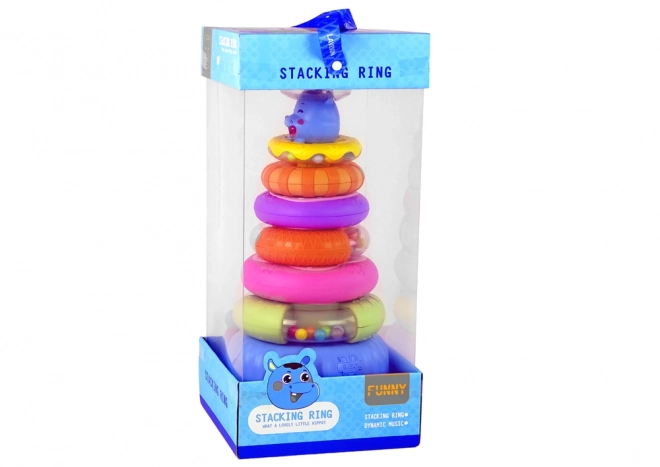 Pyramide éducative avec anneaux colorés / donuts
