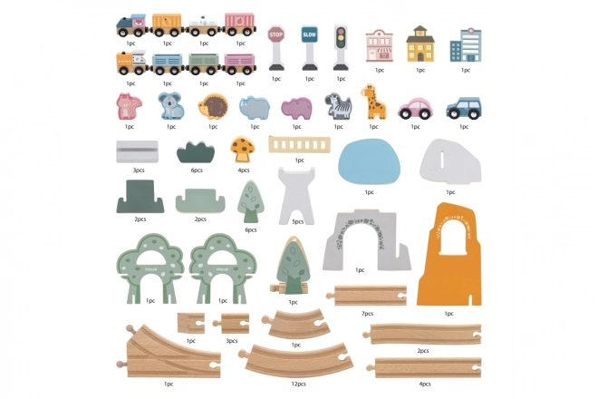Viga PolarB Circuit de train en bois 90 pcs