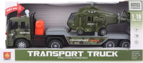Camion militaire avec hélicoptère à piles