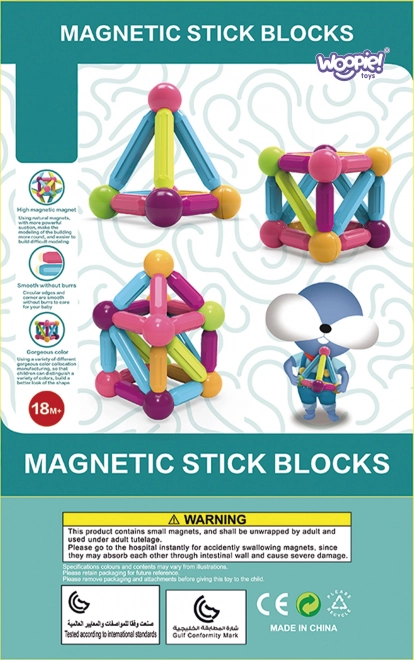 Woopie ensemble de construction éducatif magnétique, 38 pièces
