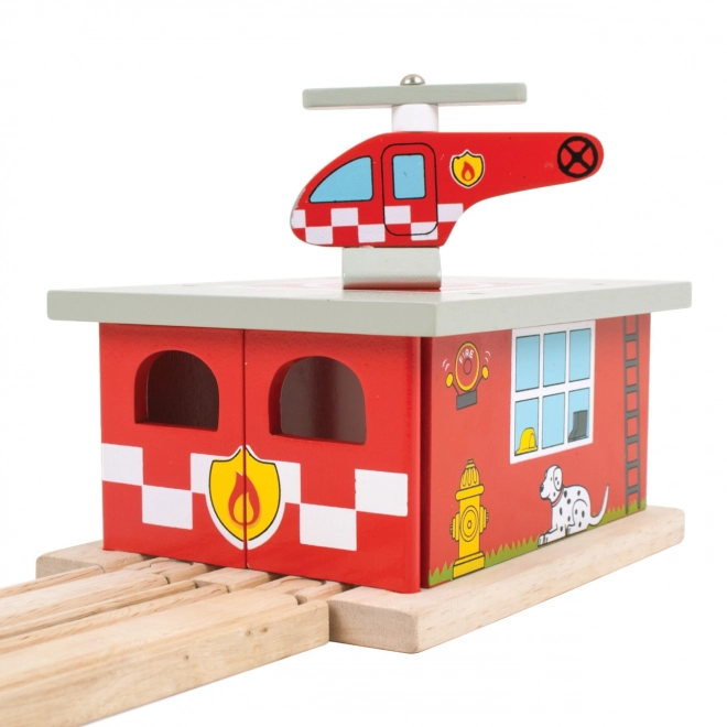 Gare de pompiers Bigjigs Rail Dépôt