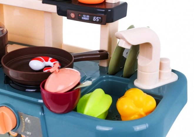 Cuisine moderne pour enfants avec eau courante et 42 accessoires