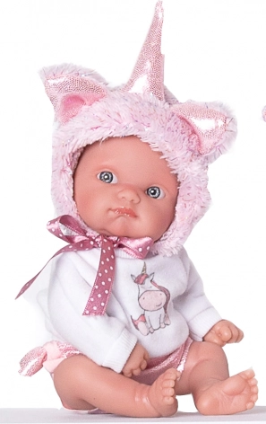 Antonio Juan poupée réaliste bébé Licorne rose 21 cm
