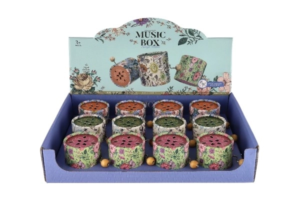 Boîte à musique avec motif floral