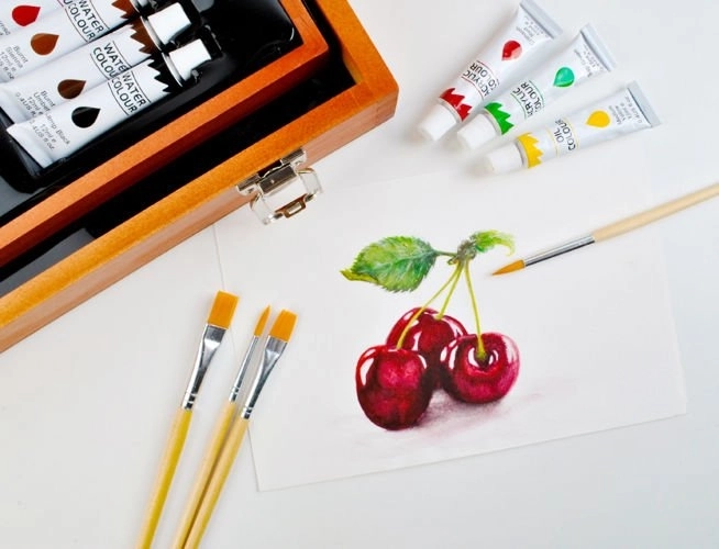 Grande trousse en bois pour petits artistes 174 pièces