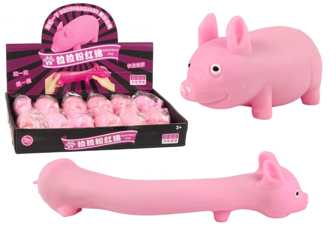 Jouet élastique rose squishy cochon